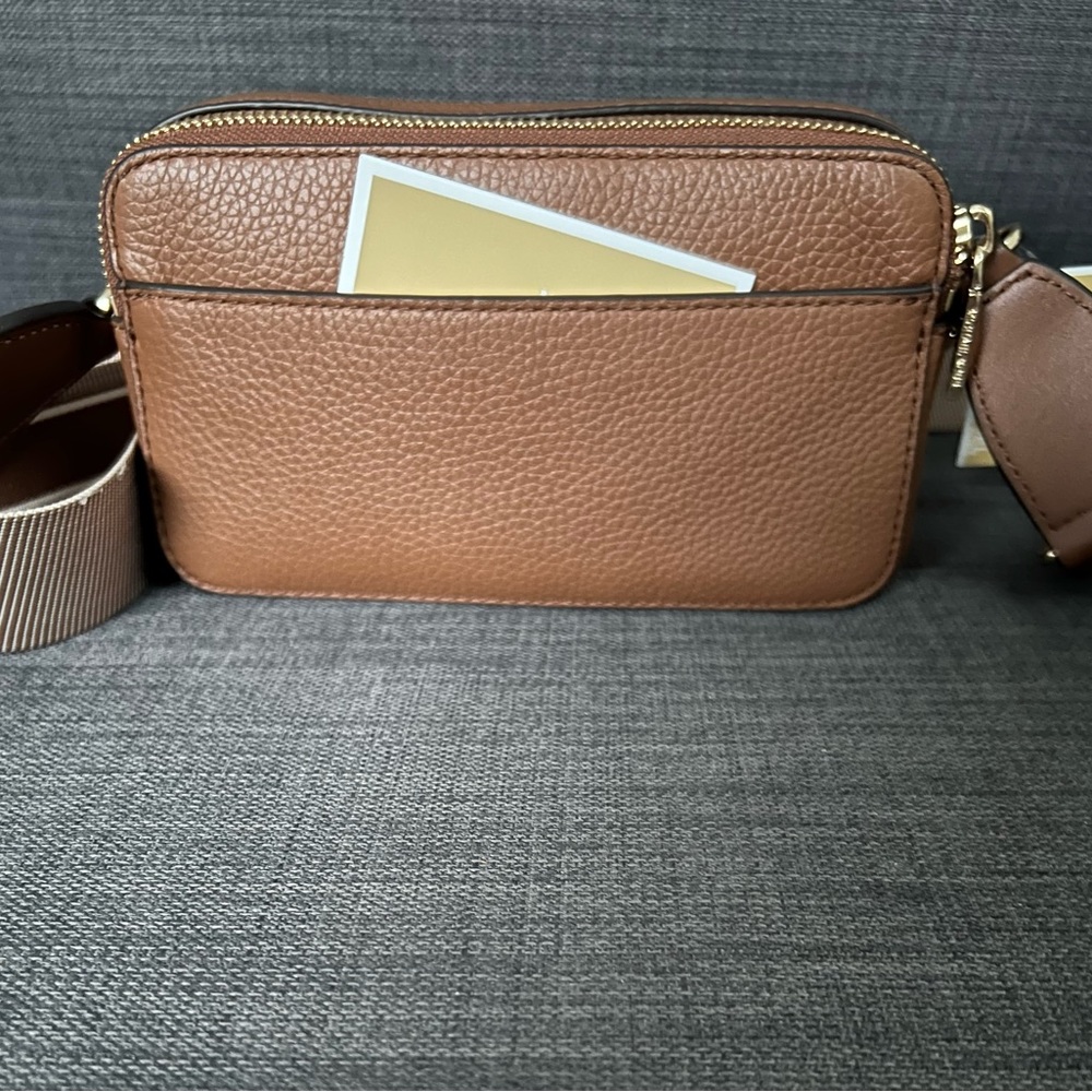 NWT MICHAEL KORS JET SET DOUBLE ZIP CAMERA CHAIN CROSSBODY BAG LEATHER - Picture 6 of 15